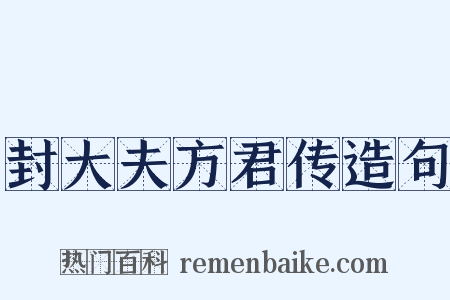 封大夫方君传造句是什么意思的图片